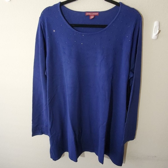 Jessica London studded jeweled‎ tunic length sweater plus size 18/20 - Picture 1 of 5